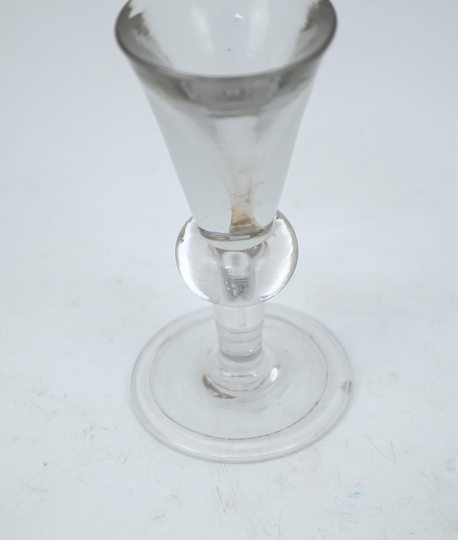 A heavy baluster toastmaster's glass, circa 1715-1720